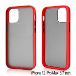 Wholesale Slim Matte Hybrid Bumper Case for iPhone 12 Pro Max 6.7 inch (Red)